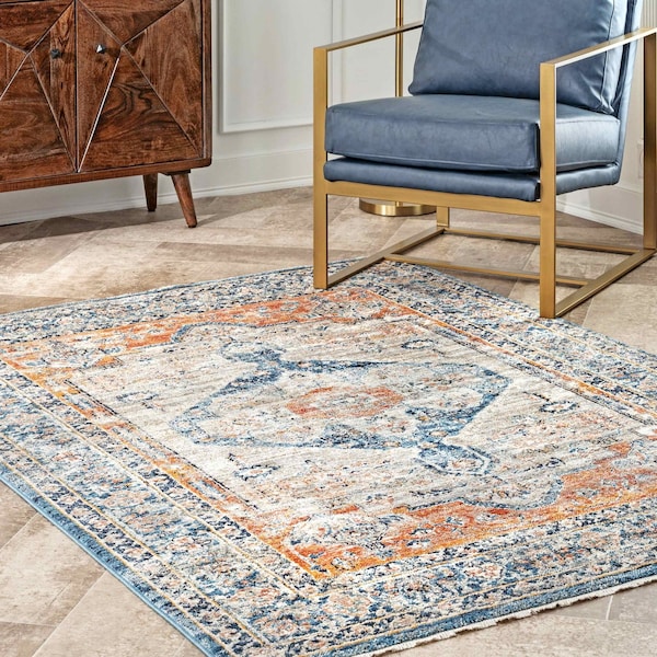 Nuloom Brynn Petalled Medallion Area Rug 4ft x 6ft KKDL07A-406 - main